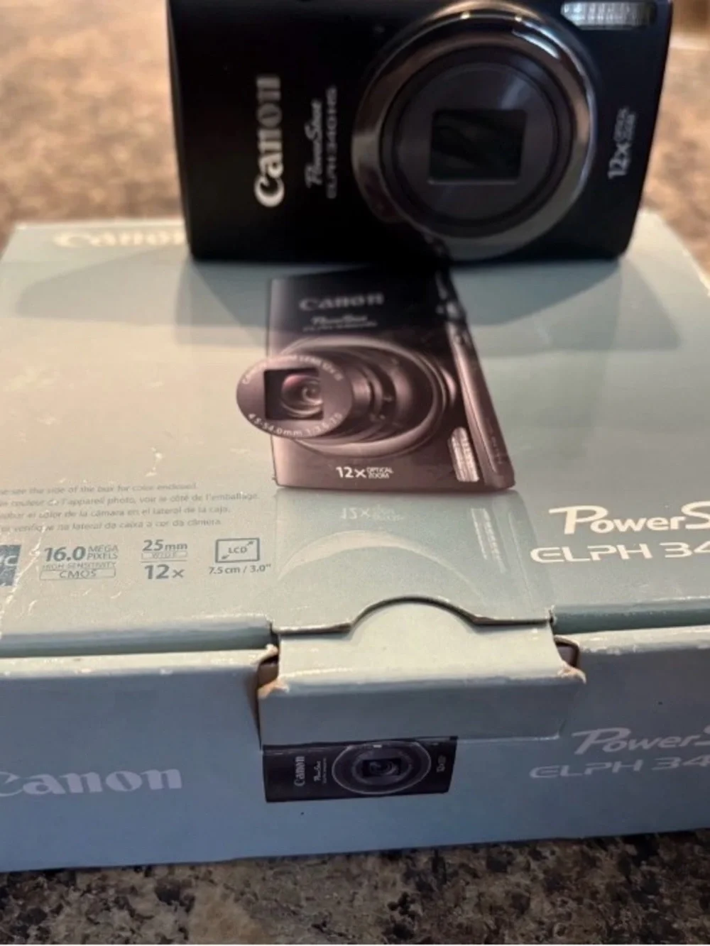 Canon PowerShot ELPH 340 HS 16.1MP Digital Black Camera Bundle Set